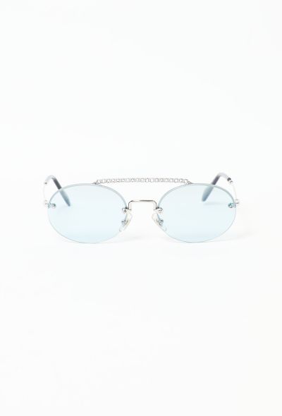                             Oval Embellished Sunglasses - 1