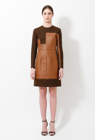                                        F/W 2011 Leather Wool Dress -1