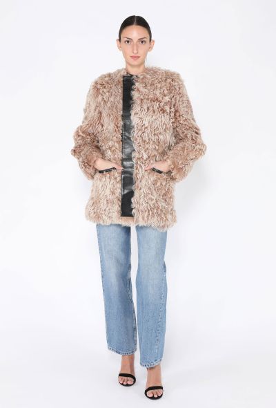 Balenciaga Shearling Leather Trim Coat - 2
