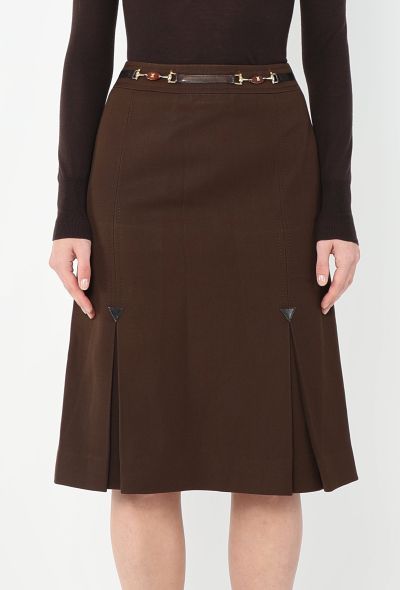 Céline '70s Pleated Horsebit Skirt - 2