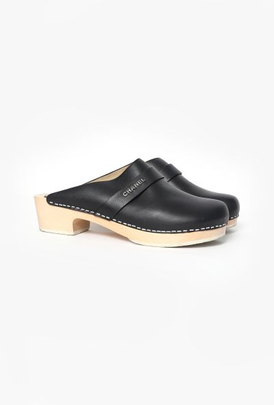Chanel 2012 Leather Platform Clogs - 2