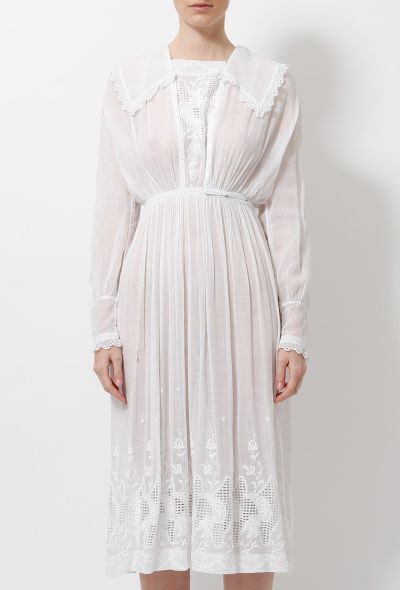                                         Cotton Lace Embroidered Dress -2