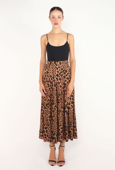 Saint Laurent Leopard Pleated Skirt, F/W 1992 - 1