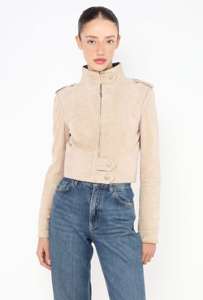 Chanel Suede Cropped Épaulette Jacket - 1
