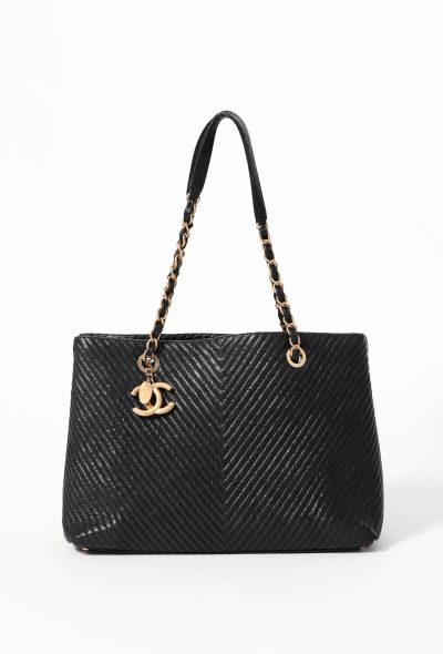 Chanel Chevron Grand Shopping Tote Bag - 1