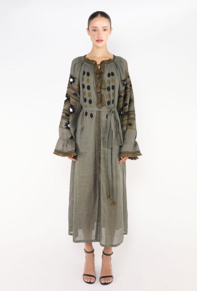 Vita Kin Embroidered Linen Tassel Kaftan - 1 Vita Kin Embroidered Linen Tassel Kaftan - 1
