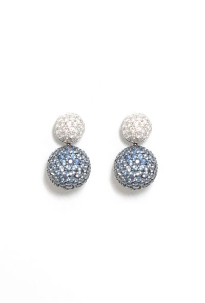                             18K Gold & Diamond Ball Drop Earrings - 1