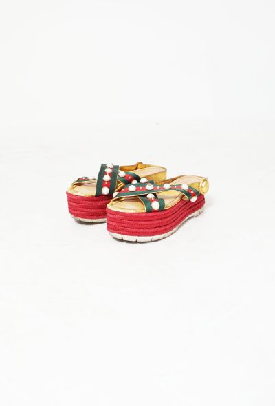                                         Embellished Espadrille Platform Sandals -2