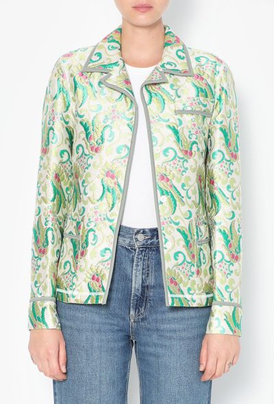Prada S/S 2003 Floral Brocade Jacket - 1 Prada S/S 2003 Floral Brocade Jacket - 1