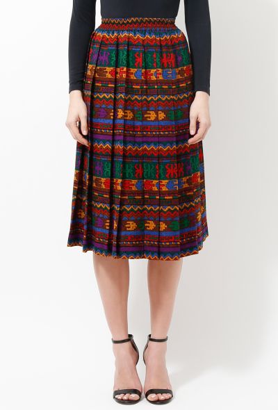                             Vintage Aztec Pleated Skirt - 2