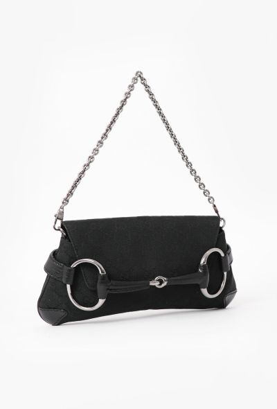 Gucci Black Horsebit Monogram Bag - 2