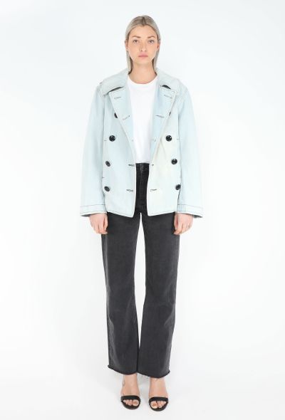 Balenciaga Washed Denim Peacoat - 1