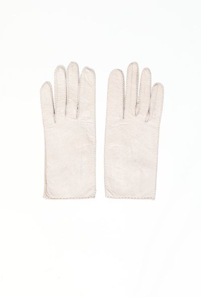                             Perforated Lambskin Leather Gloves - 1