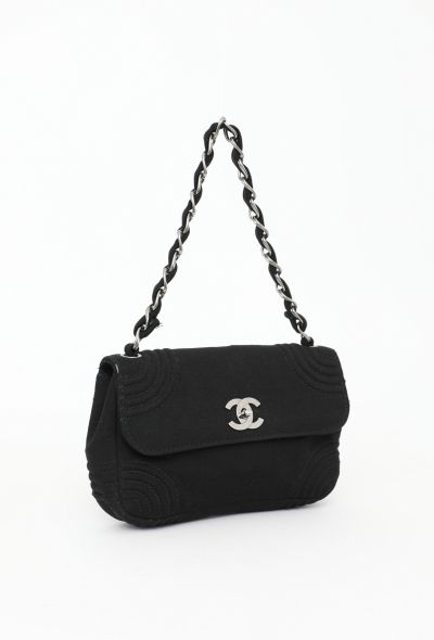 Chanel Black Jersey Timeless Flap Bag - 2