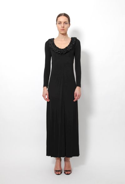 70s Ruffled Jersey Gown - 1