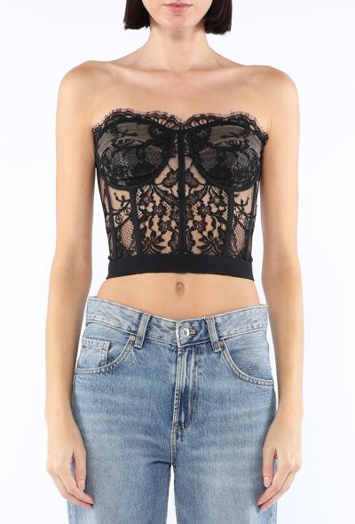 Alexander McQueen Lace Cropped Bustier Top - 1