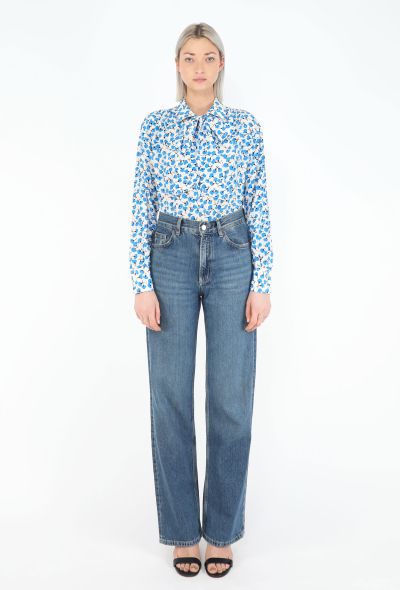 Saint Laurent Early '80s Poppy Lavallière Blouse - 2