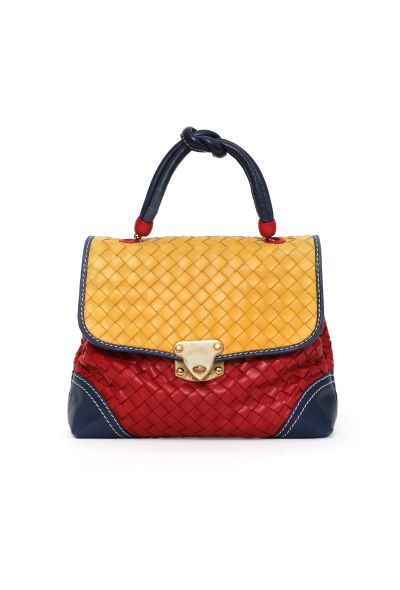 Bottega Veneta Vintage Tricolor Intrecciato Crossbody Bag - 2