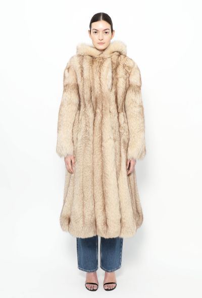 Exquisite Vintage Ombré Hooded Fox Fur Coat - 2