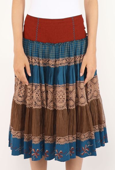 Jean Paul Gaultier Tiered Peasant Skirt, Early 2000s - 2
