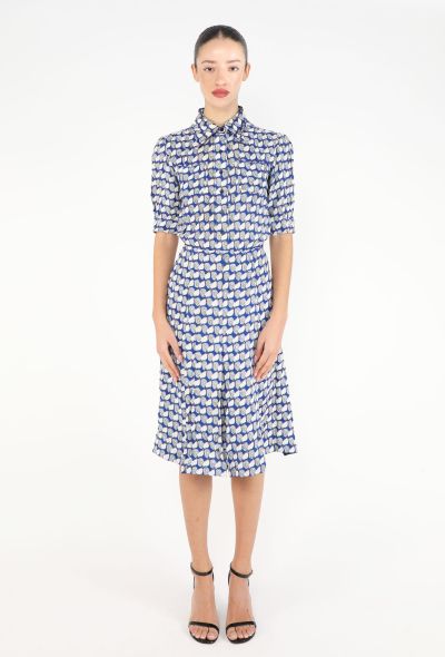 Saint Laurent 1971 Rooster Print Pleated Dress - 1