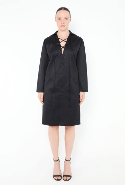 Saint Laurent Rare S/S 1991 Lace-Up Safari Dress - 1 Saint Laurent Rare S/S 1991 Lace-Up Safari Dress - 1