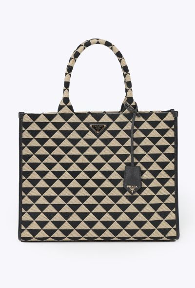 Prada 2022 Symbole Embroidered Jacquard Tote - 1