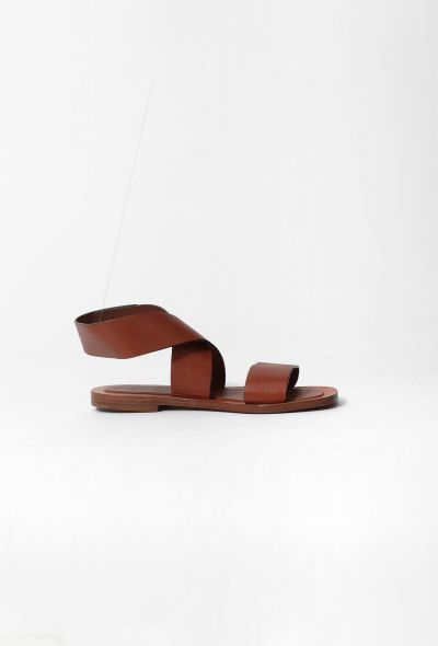                                         Leather Gladiator Flat Sandals-1