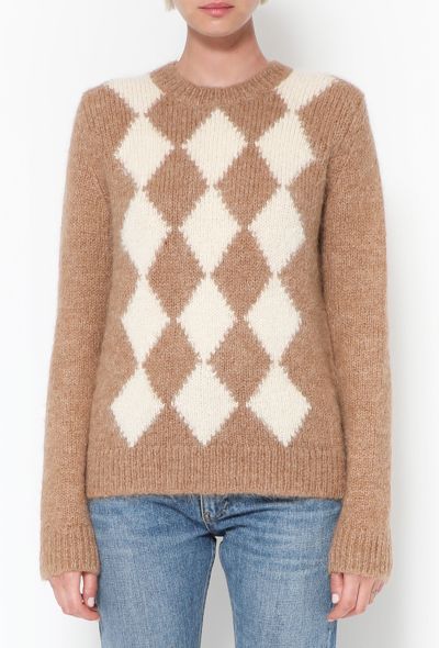                             Alpaca Argyle Sweater - 1