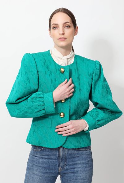                             Vintage Emerald Jaquard Jacket - 1