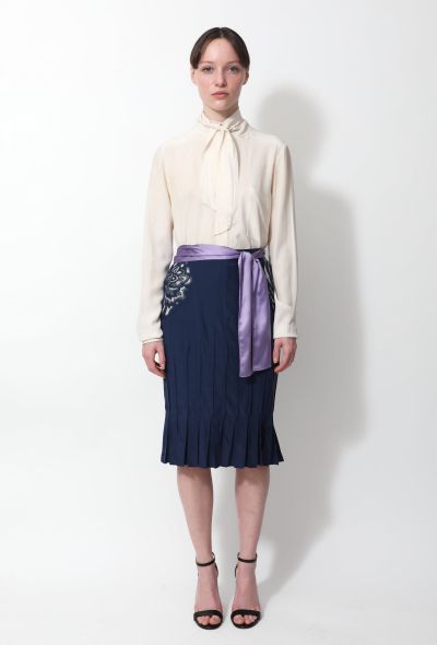                             F/W 2003 Silk & Embroidered Lace Skirt - 1