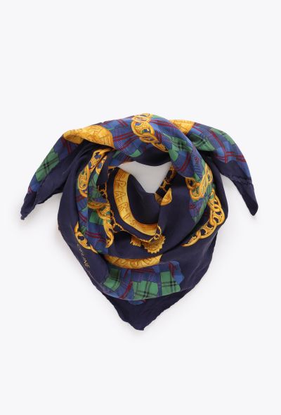 Céline Vintage Chainlink Print Silk Scarf - 1
