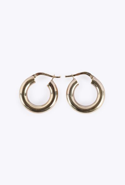 Bottega Veneta Gold-Plated Sterling Silver Mini Hoop Earrings, 2022 - 1