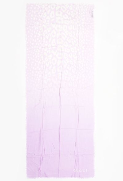                             Lavender Leopard Silk Scarf - 1
