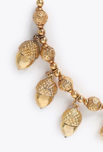 Saint Laurent Vintage Acorn Charm Necklace - 2
