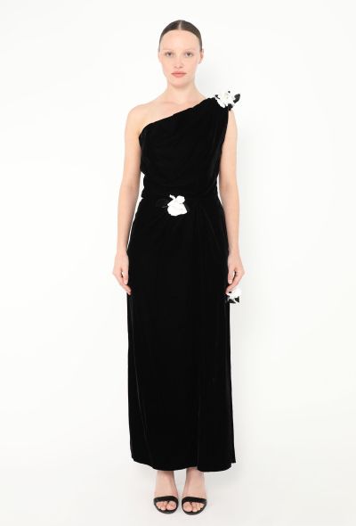 Saint Laurent 1993 Velvet One-Shoulder Gown - 1 Saint Laurent 1993 Velvet One-Shoulder Gown - 1