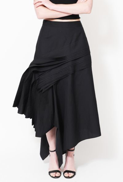 Loewe 2021 Pleated Asymmetrical Cotton Skirt - 2