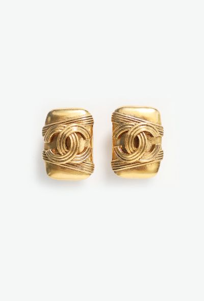 Chanel 1994 Embossed 'CC' Clip Earrings - 1 Chanel 1994 Embossed 'CC' Clip Earrings - 1