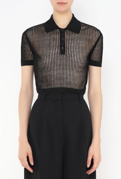 Saint Laurent Resort 2022 Ribbed Silk Top - 1 Saint Laurent Resort 2022 Ribbed Silk Top - 1