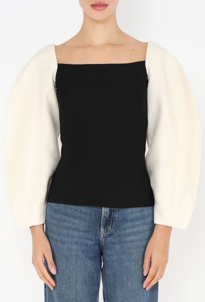 Gabriela Hearst Ayers Bicolor Sculpted Top, 2023 - 1
