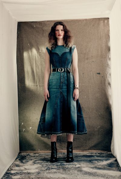 Alexander McQueen F/W 2021 Flared Denim Skirt - 2