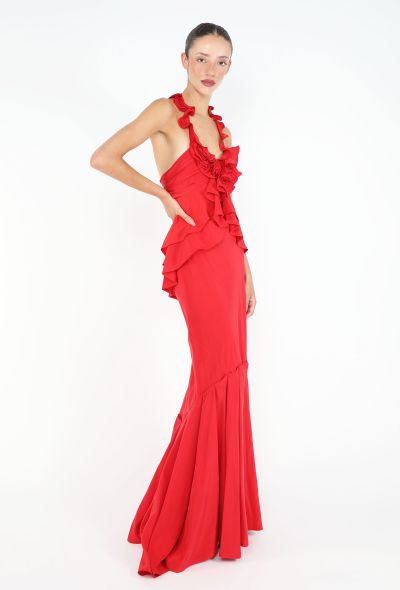 Saint Laurent STUNNING F/W 2003 Silk Rose Gown - 1