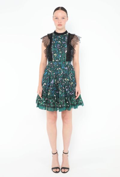 Valentino Printed Lace Trim Dress - 1