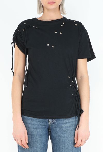 Balenciaga Early 2000s Le Dix Eyelet Lace-up Tee - 1