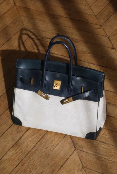 Hermès Exceptional '90s Caban Box & Toile H Birkin 35 - 2 Hermès Exceptional '90s Caban Box & Toile H Birkin 35 - 2