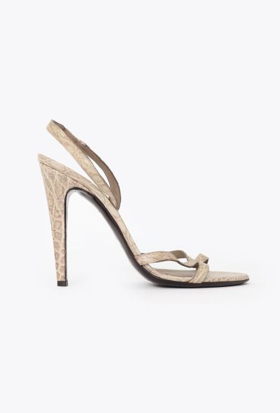 Bottega Veneta Embossed Crocodile Sandals - 1