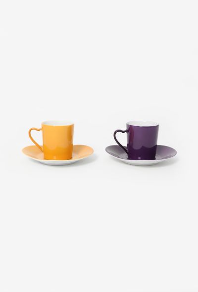 Saint Laurent Vintage Porcelain Heart Espresso Set - 2 Saint Laurent Vintage Porcelain Heart Espresso Set - 2