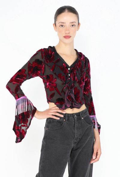 Voyage Dévoré Velvet Blouse, 1990s - 1