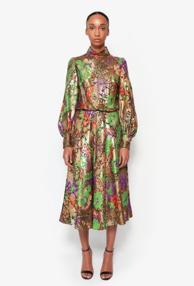                                         EXQUISITE &#039;70s Brocade Silk Dress-1