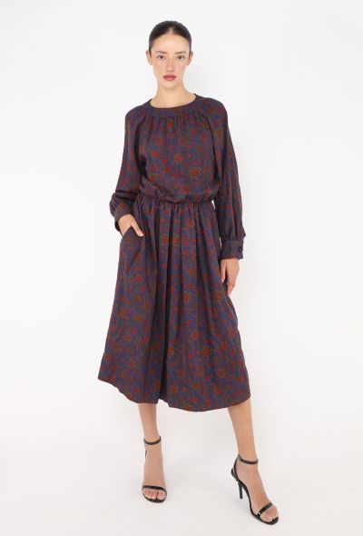 Saint Laurent F/W 1986 Floral Printed Dress - 1